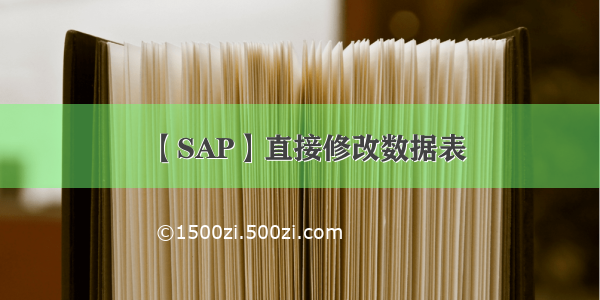 【SAP】直接修改数据表