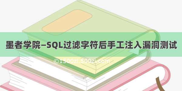 墨者学院—SQL过滤字符后手工注入漏洞测试