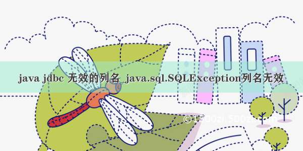 java jdbc 无效的列名_java.sql.SQLException列名无效