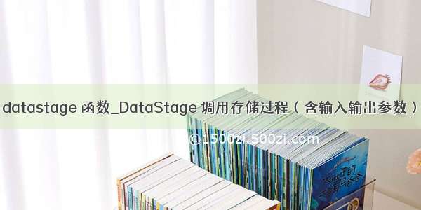 datastage 函数_DataStage 调用存储过程（含输入输出参数）