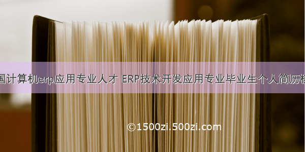 全国计算机erp应用专业人才 ERP技术开发应用专业毕业生个人简历模板