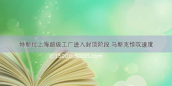 特斯拉上海超级工厂进入封顶阶段 马斯克惊叹速度