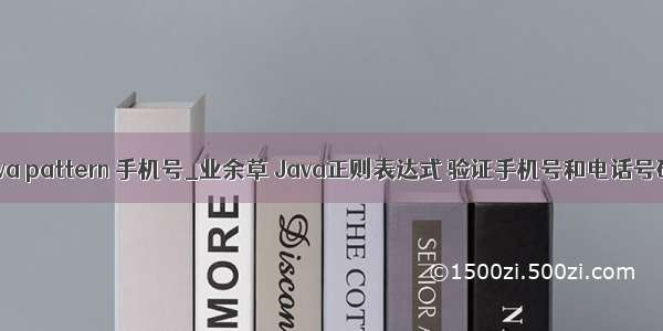 java pattern 手机号_业余草 Java正则表达式 验证手机号和电话号码