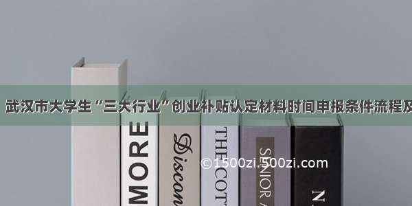 补贴8万！武汉市大学生“三大行业”创业补贴认定材料时间申报条件流程及应用领域