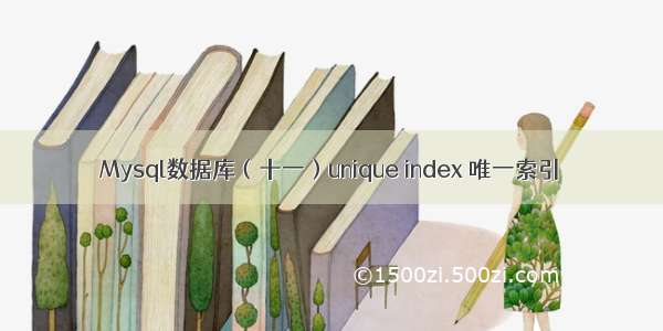 Mysql数据库（十一）unique index 唯一索引