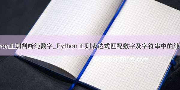 python正则判断纯数字_Python 正则表达式匹配数字及字符串中的纯数字