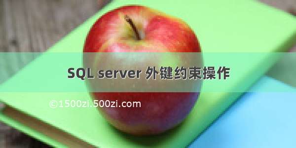 SQL server 外键约束操作