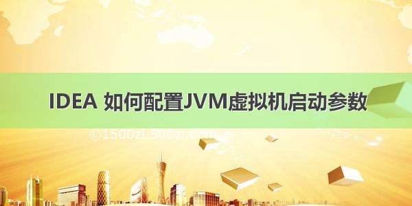 IDEA 如何配置JVM虚拟机启动参数