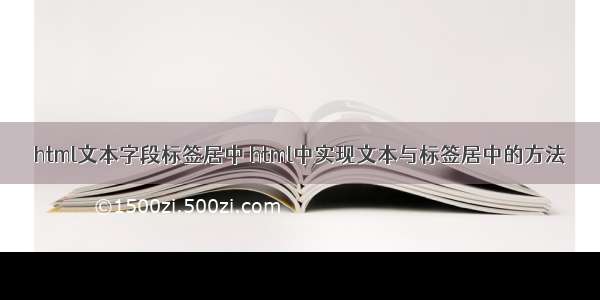 html文本字段标签居中 html中实现文本与标签居中的方法