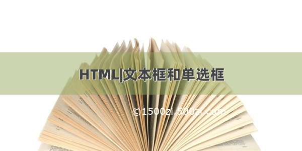 HTML|文本框和单选框