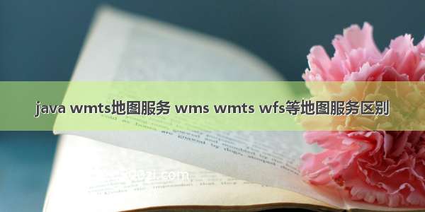 java wmts地图服务 wms wmts wfs等地图服务区别