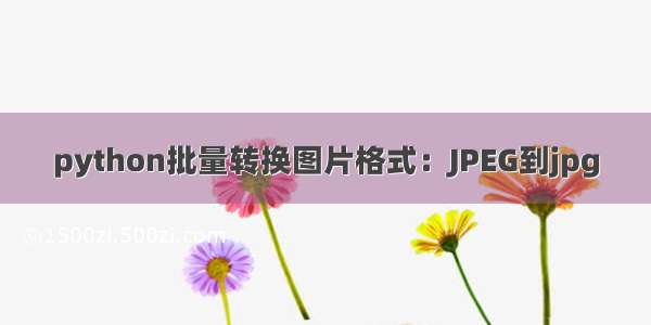 python批量转换图片格式：JPEG到jpg