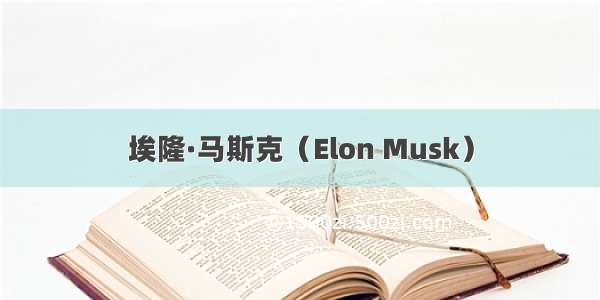 埃隆·马斯克（Elon Musk）