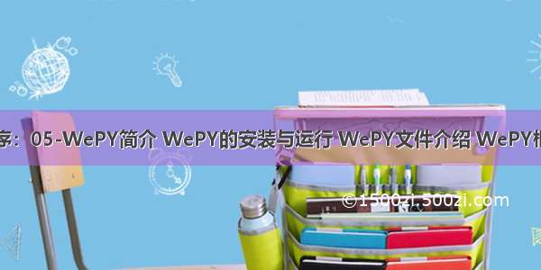 【18】微信小程序：05-WePY简介 WePY的安装与运行 WePY文件介绍 WePY框架开发规范与使用
