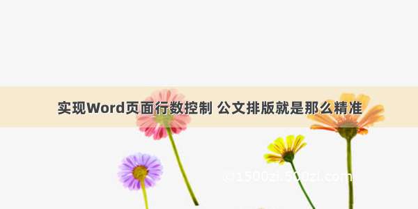 实现Word页面行数控制 公文排版就是那么精准