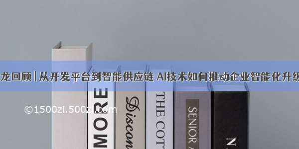 沙龙回顾 | 从开发平台到智能供应链 AI技术如何推动企业智能化升级？