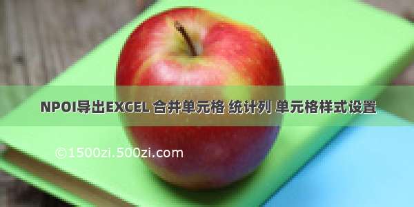 NPOI导出EXCEL 合并单元格 统计列 单元格样式设置