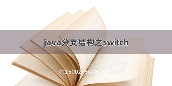 java分支结构之switch