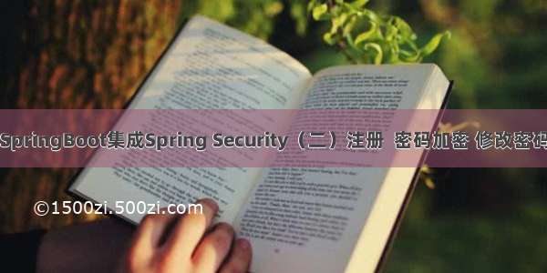 SpringBoot集成Spring Security（二）注册  密码加密 修改密码
