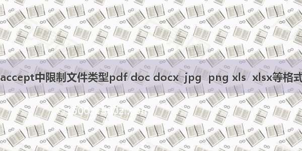 accept中限制文件类型pdf doc docx  jpg  png xls  xlsx等格式