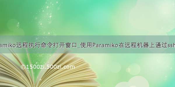 python paramiko远程执行命令打开窗口_使用Paramiko在远程机器上通过sshClient()执行