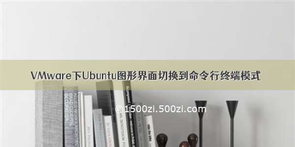 VMware下Ubuntu图形界面切换到命令行终端模式