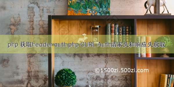 php 获取header auth php CURL Auth请求头和响应头获取