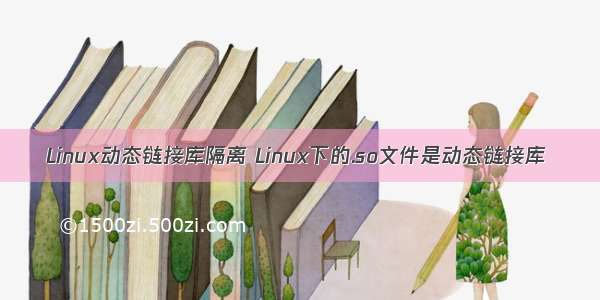Linux动态链接库隔离 Linux下的.so文件是动态链接库