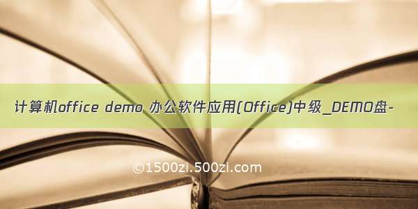 计算机office demo 办公软件应用(Office)中级_DEMO盘-