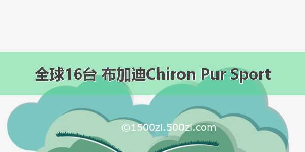 全球16台 布加迪Chiron Pur Sport