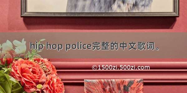 hip hop police完整的中文歌词。