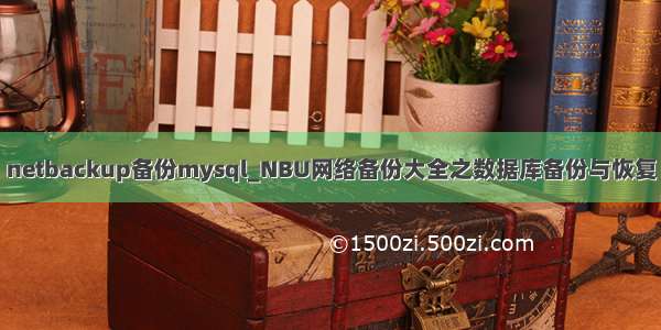 netbackup备份mysql_NBU网络备份大全之数据库备份与恢复