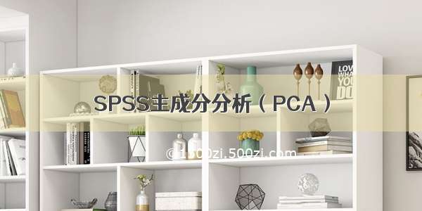 SPSS主成分分析（PCA）