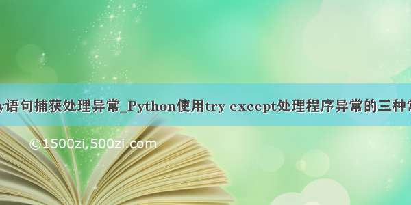 python使用try语句捕获处理异常_Python使用try except处理程序异常的三种常用方法分析...