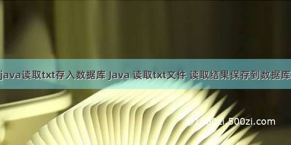 java读取txt存入数据库 Java 读取txt文件 读取结果保存到数据库