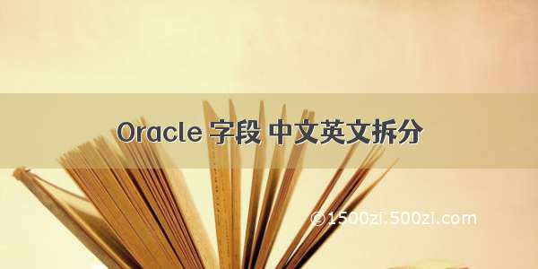 Oracle 字段 中文英文拆分