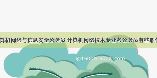 计算机网络与信息安全公务员 计算机网络技术专业考公务员有些职位？