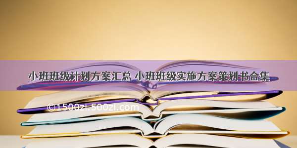 小班班级计划方案汇总 小班班级实施方案策划书合集