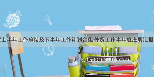 外贸上半年工作总结及下半年工作计划合集 外贸工作半年度进展汇报汇总