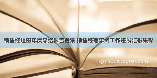 销售经理的年度总结报告合集 销售经理年终工作进展汇报集锦