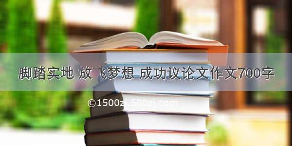 脚踏实地 放飞梦想 成功议论文作文700字