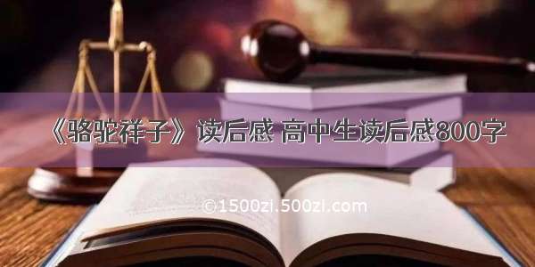 《骆驼祥子》读后感 高中生读后感800字