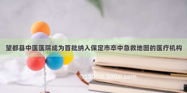 望都县中医医院成为首批纳入保定市卒中急救地图的医疗机构