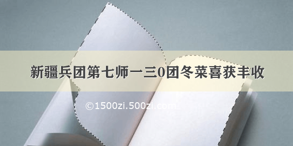 新疆兵团第七师一三0团冬菜喜获丰收