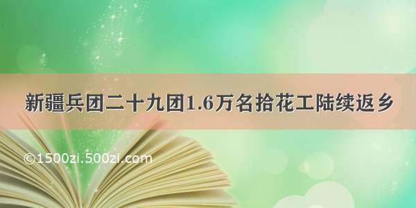 新疆兵团二十九团1.6万名拾花工陆续返乡