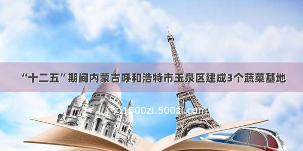 “十二五”期间内蒙古呼和浩特市玉泉区建成3个蔬菜基地