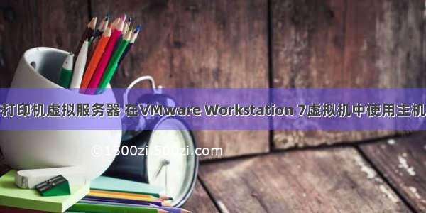 双网络打印机虚拟服务器 在VMware Workstation 7虚拟机中使用主机打印机