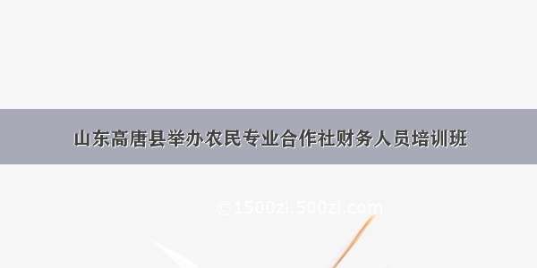 山东高唐县举办农民专业合作社财务人员培训班