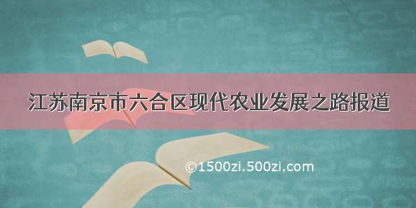 江苏南京市六合区现代农业发展之路报道