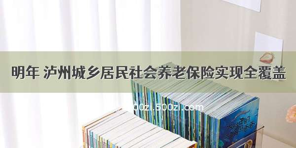 明年 泸州城乡居民社会养老保险实现全覆盖